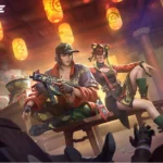 Garena Free Fire Max characters showcasing legendary outfits and weapon skins during July 2025 event