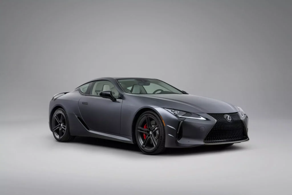 2026 Lexus LC 500 Convertible in exclusive Wind color with brown and silver soft top"
