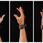 Meta’s wearable sEMG wristband on a user's wrist enabling gesture-based computer control without touchscreens or keyboards