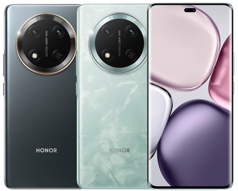 HONOR X9c 5G smartphone showcasing its 6.78-inch curved AMOLED display, 108MP camera, and sleek design, with details on battery life and performance