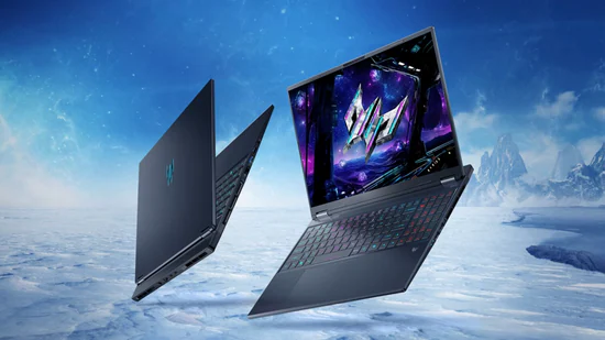 Acer Predator Helios Neo 16 AI laptop with a sleek design and vibrant display showcasing high-end gaming performance