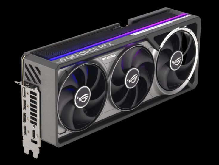 An artistic render of NVIDIA GeForce RTX 50 SUPER Series graphics cards, showcasing the enhanced performance and VRAM improvements over the base models