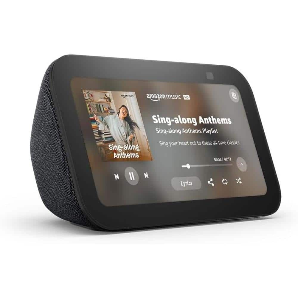 Amazon Echo Show 5 (3rd Gen) smart display with 5.5-inch screen in Charcoal color – front view