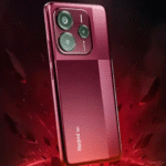 Redmi Note 14 SE 5G in Crimson Art red color with matte finish design