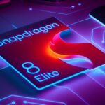 Close-up of Qualcomm Snapdragon 8 Plus chip on smartphone PCB